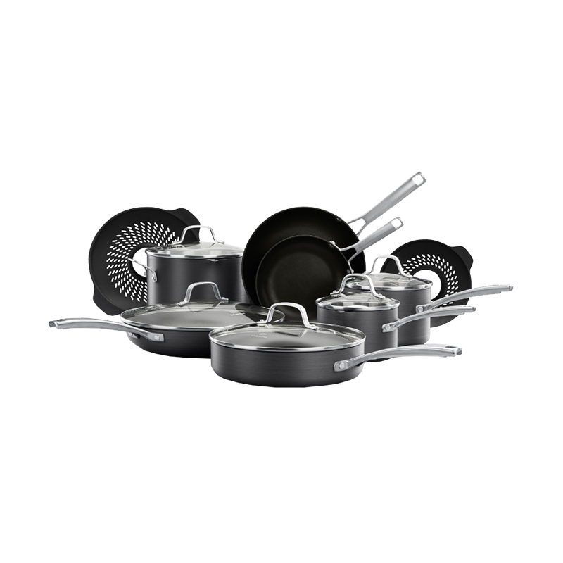 Calphalon Classic™ Hard-Anodized Nonstick 14-Piece Cookware Set with No-Boil-Over Inserts
