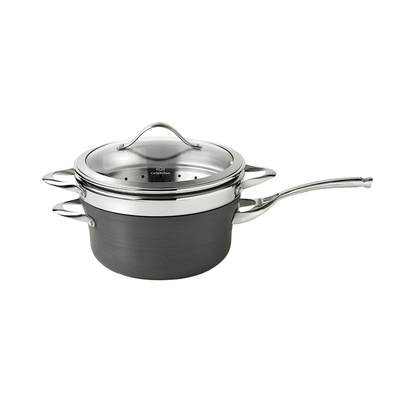 Calphalon Contemporary Nonstick 4.5-qt. Sauce Pan with Steamer Insert with Cover