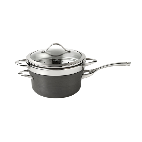 Calphalon Contemporary Nonstick 4.5-qt. Sauce Pan with Steamer Insert with Cover